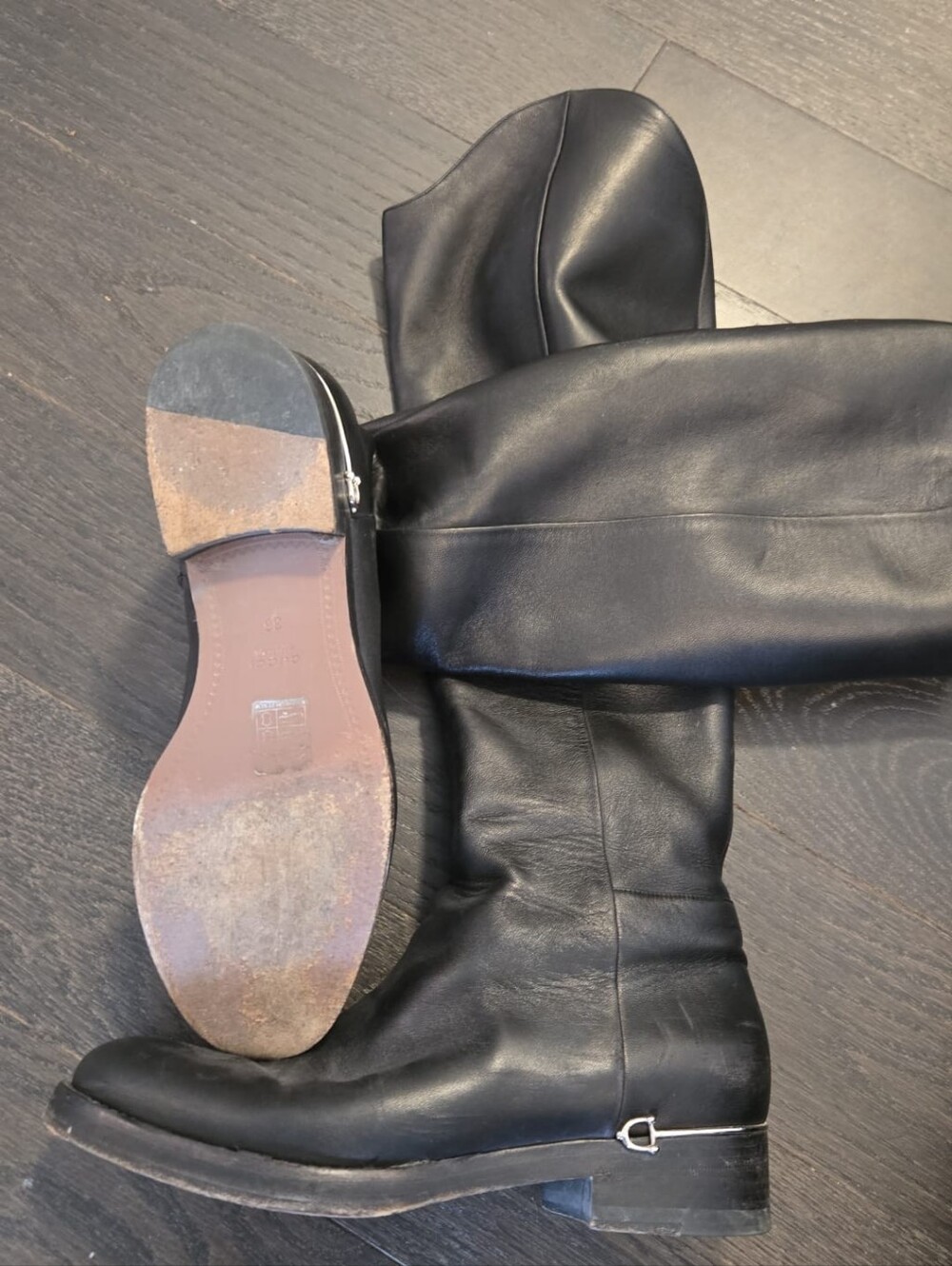 Gucci Black Leather Over-the-Knee Riding Boots - Picture 2 of 3